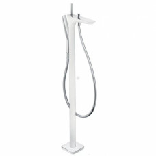 Смеситель для ванны напольный Hansgrohe PuraVida белый/хром 15473400 Смеситель для ванны напольный Hansgrohe PuraVida белый/хром 15473400