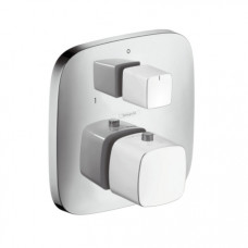 Термостат с запорным/переключающим вентилем Hansgrohe PuraVida белый/хром 15771400 Термостат с запорным/переключающим вентилем Hansgrohe PuraVida белый/хром 15771400