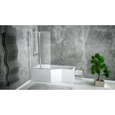 Акриловая ванна BESCO INTEGRA с душевой шторкой из 2 частей 170x75 L Акриловая ванна BESCO INTEGRA с душевой шторкой из 2 частей 170x75 L
