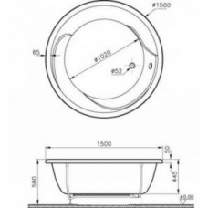 Ванна акриловая Vitra Helice 50550001000, 150 см