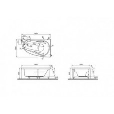Ванна акриловая Vitra Comfort 52700001000, 160х100 см левая