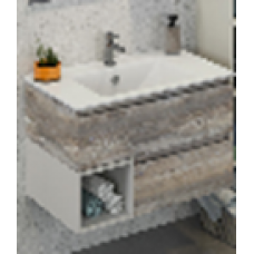 COMFORTY. Тумба-умывальник "Турин-75" дуб бежевый с раковиной COMFORTY 75E