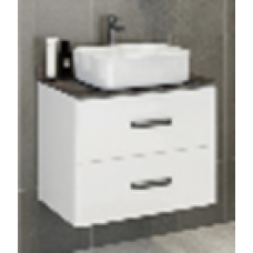 COMFORTY. Тумба-умывальник "Амстердам-75" белая с серой столеш. с раковиной COMFORTY T-Y9378