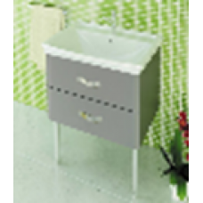 COMFORTY. Тумба-умывальник "Рим-60" серая с раковиной COMFORTY XD-S60 (без ножек)