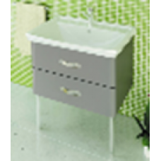 COMFORTY. Тумба-умывальник "Рим-80" серая с раковиной COMFORTY XD-S80 (без ножек)