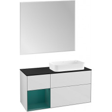 Мебель для ванной Villeroy & Boch Finion 120 glossy white, cedar matt, внутренняя подсветка, настенная подсветка Мебель для ванной Villeroy & Boch Finion 120 glossy white, cedar matt, внутренняя подсветка, настенная подсветка